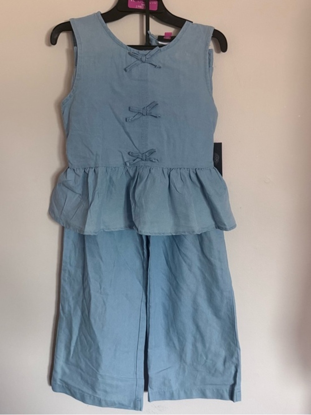 Vince Camuto Girls Light Blue 2pc Set Size 12 | Top & Wide Leg Pants Outfit